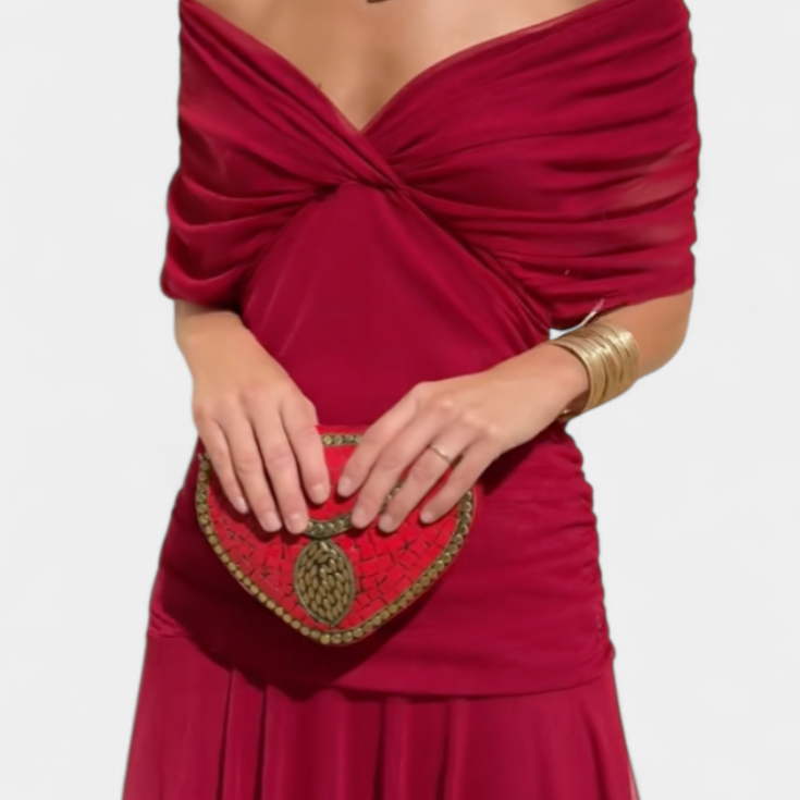 AVA JOLENE | FLORAL V-NECK PLEATED MAXI DRESS FOR WOMEN