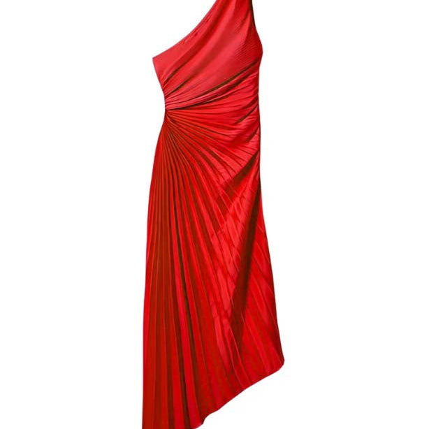 AVA JOLENE | ONE SHOULDER PLEATED DRESS FOR WOMEN