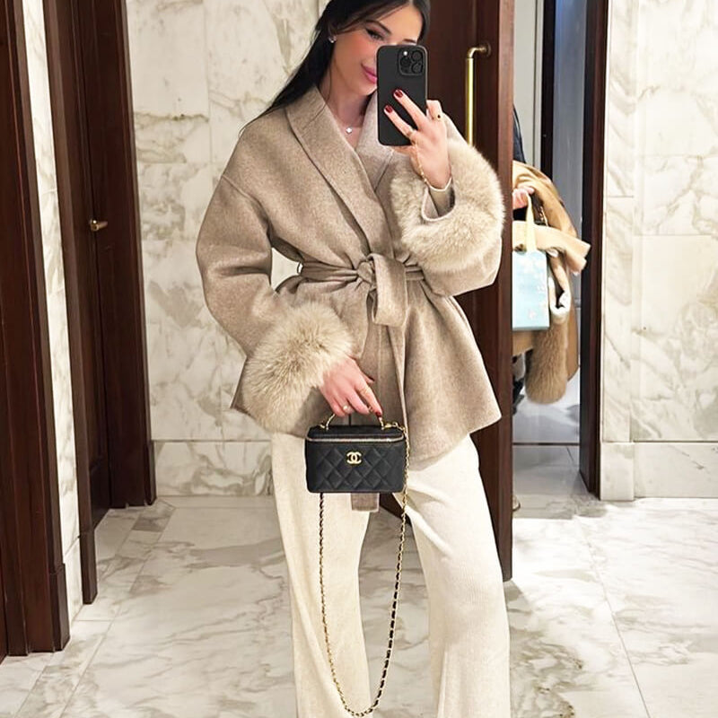 AVA JOLENE | BELTED WRAP COAT FOR WOMEN