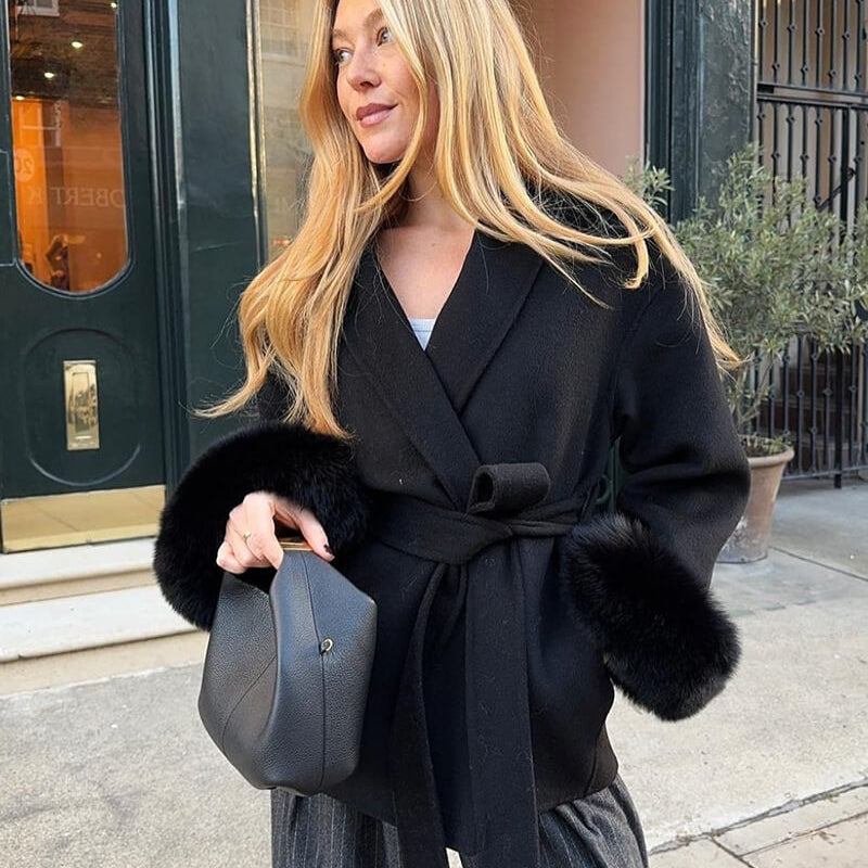 AVA JOLENE | BELTED WRAP COAT FOR WOMEN
