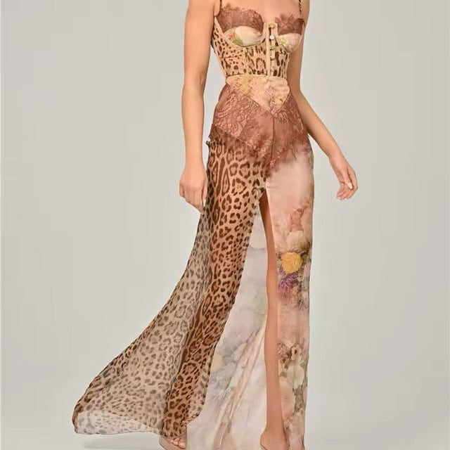 AVA JOLENE | ANIMAL PRINT SLEEVELESS MAXI DRESS FOR WOMEN