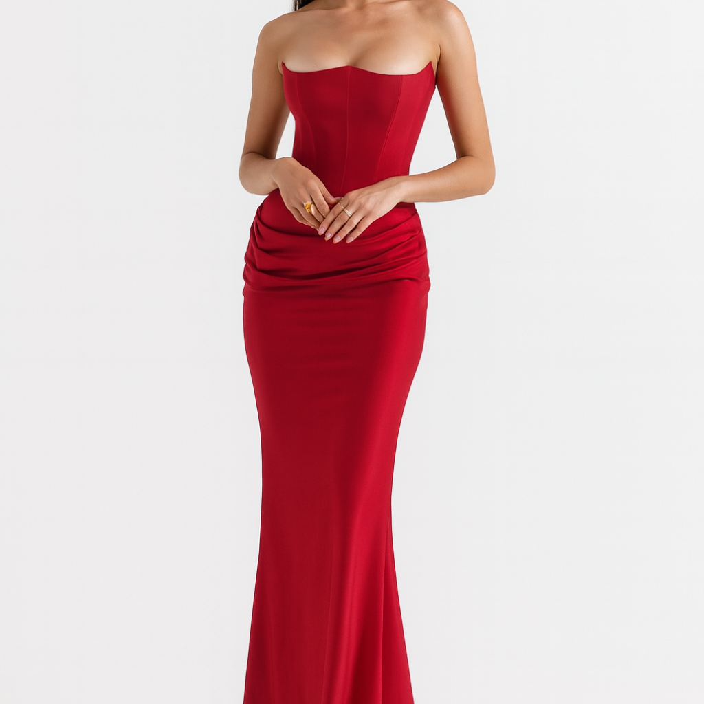 AVA JOLENE | STRAPLESS ELEGANT MAXI DRESS FOR WOMEN