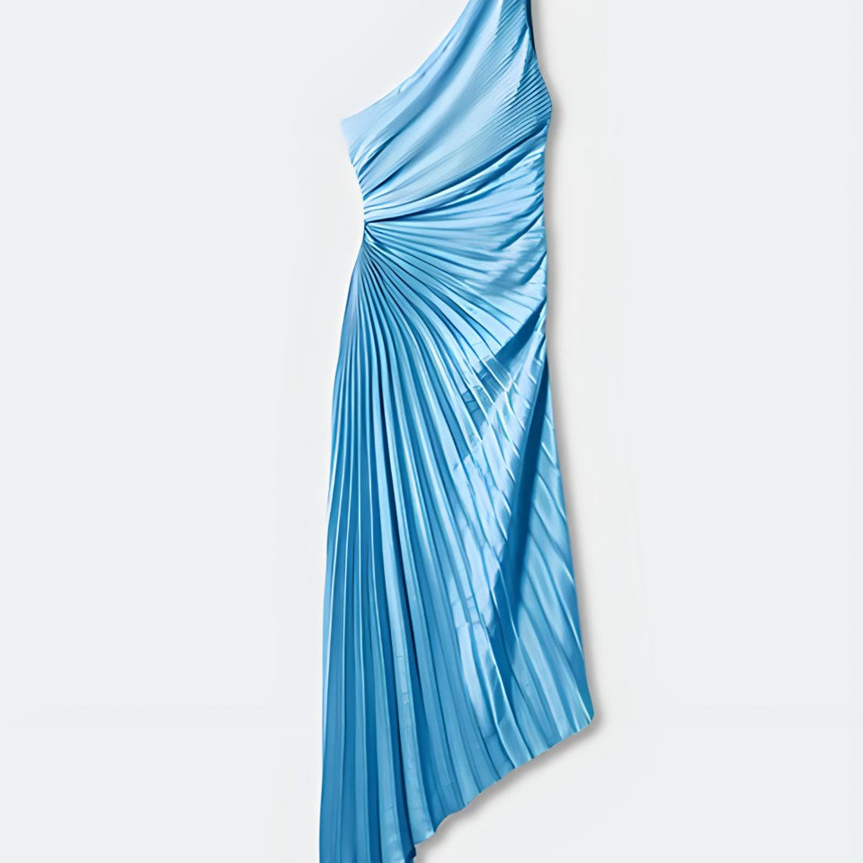 AVA JOLENE | ONE SHOULDER PLEATED DRESS FOR WOMEN