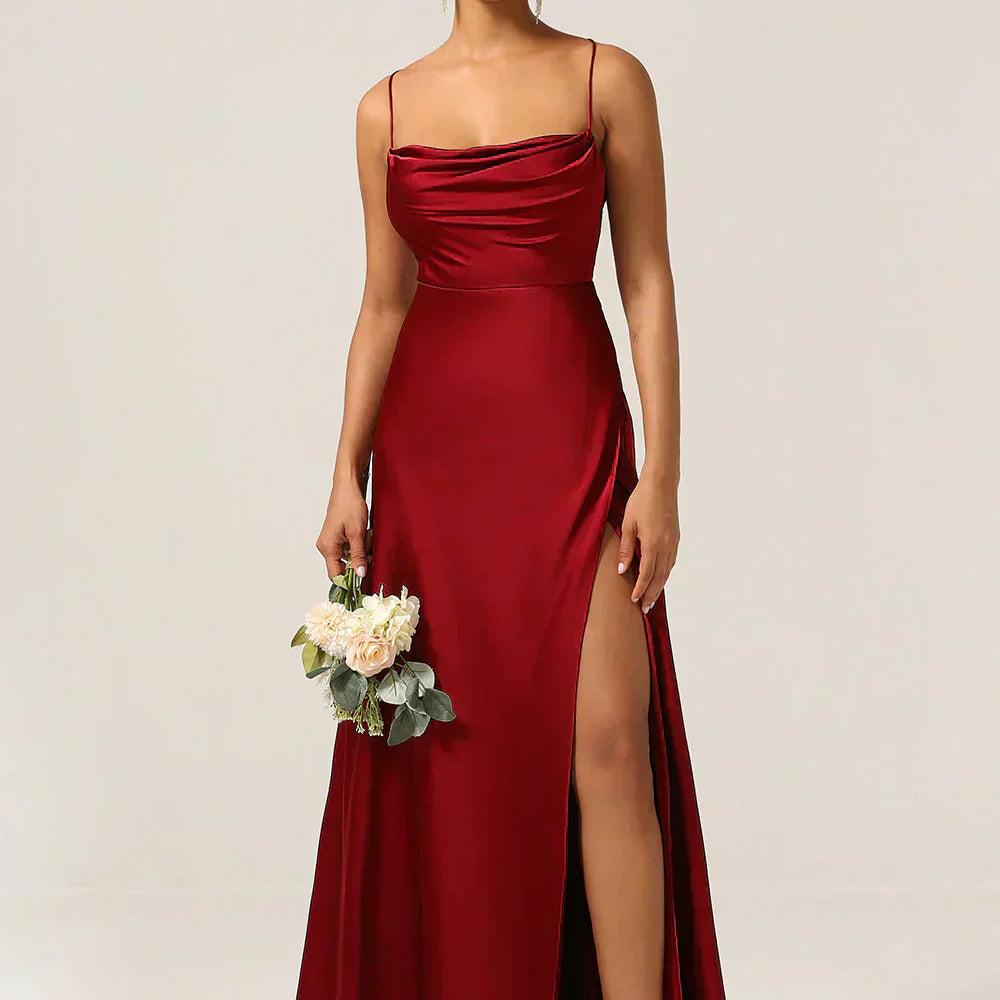 AVA JOLENE | SPAGHETTI STRAP SIDE SLIT MAXI DRESS FOR WOMEN