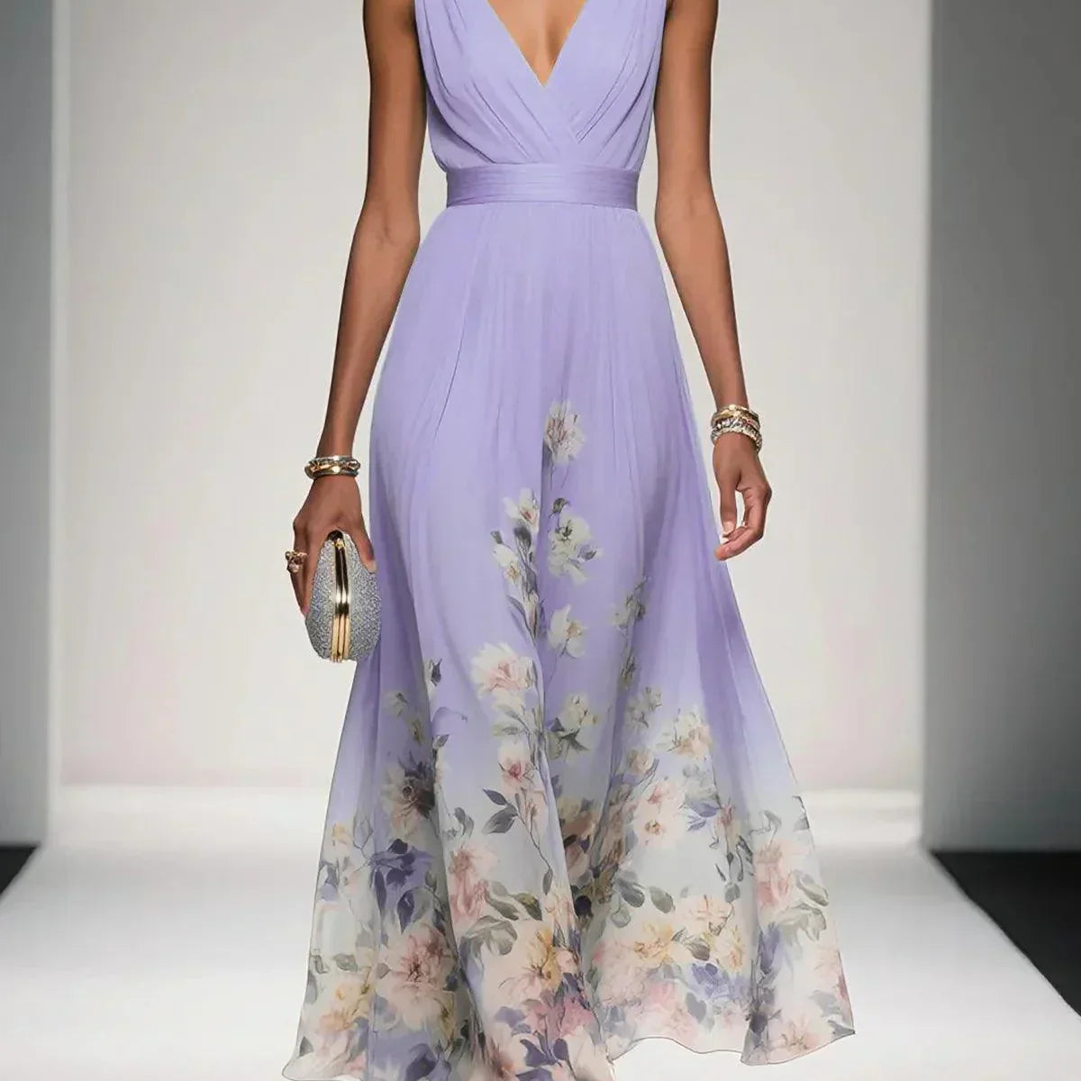 AVA JOLENE | FLORAL CHIFFON MAXI DRESS FOR WOMEN