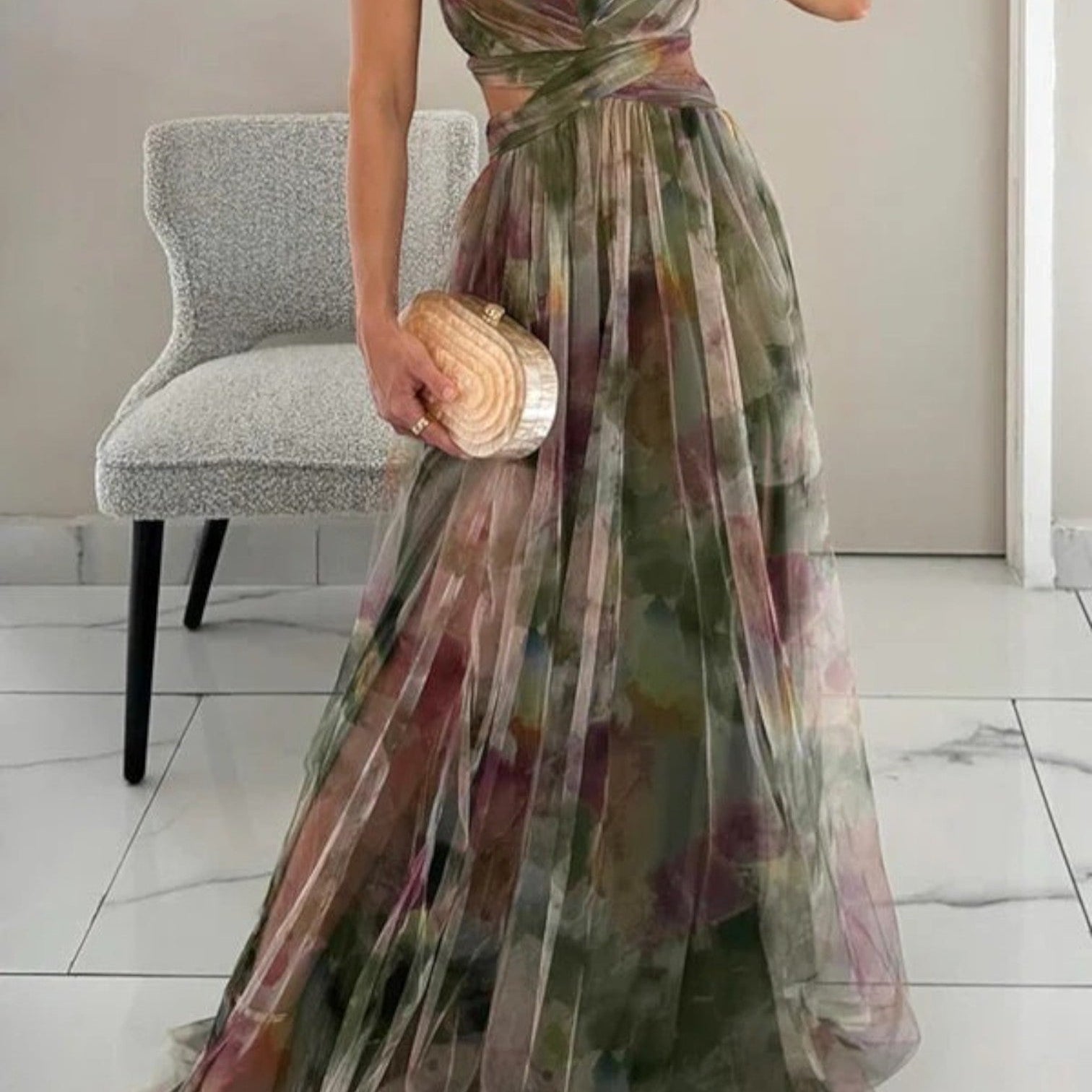 AVA JOLENE | FLORAL V-NECK MAXI DRESS FOR WOMEN