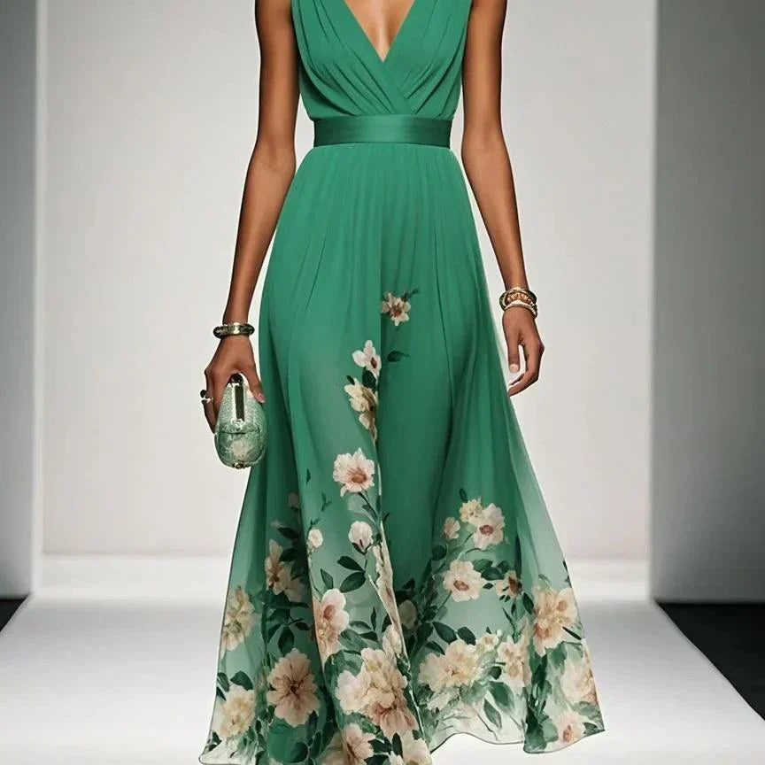 AVA JOLENE | FLORAL CHIFFON MAXI DRESS FOR WOMEN