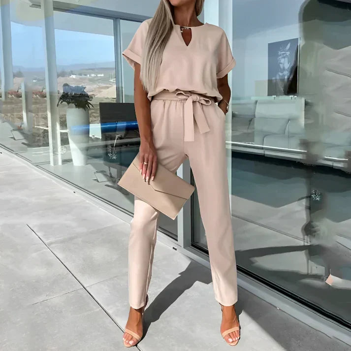 AVA JOLENE | 2-PIECE SHORT SLEEVE TOP AND PANTS SET FOR WOMEN