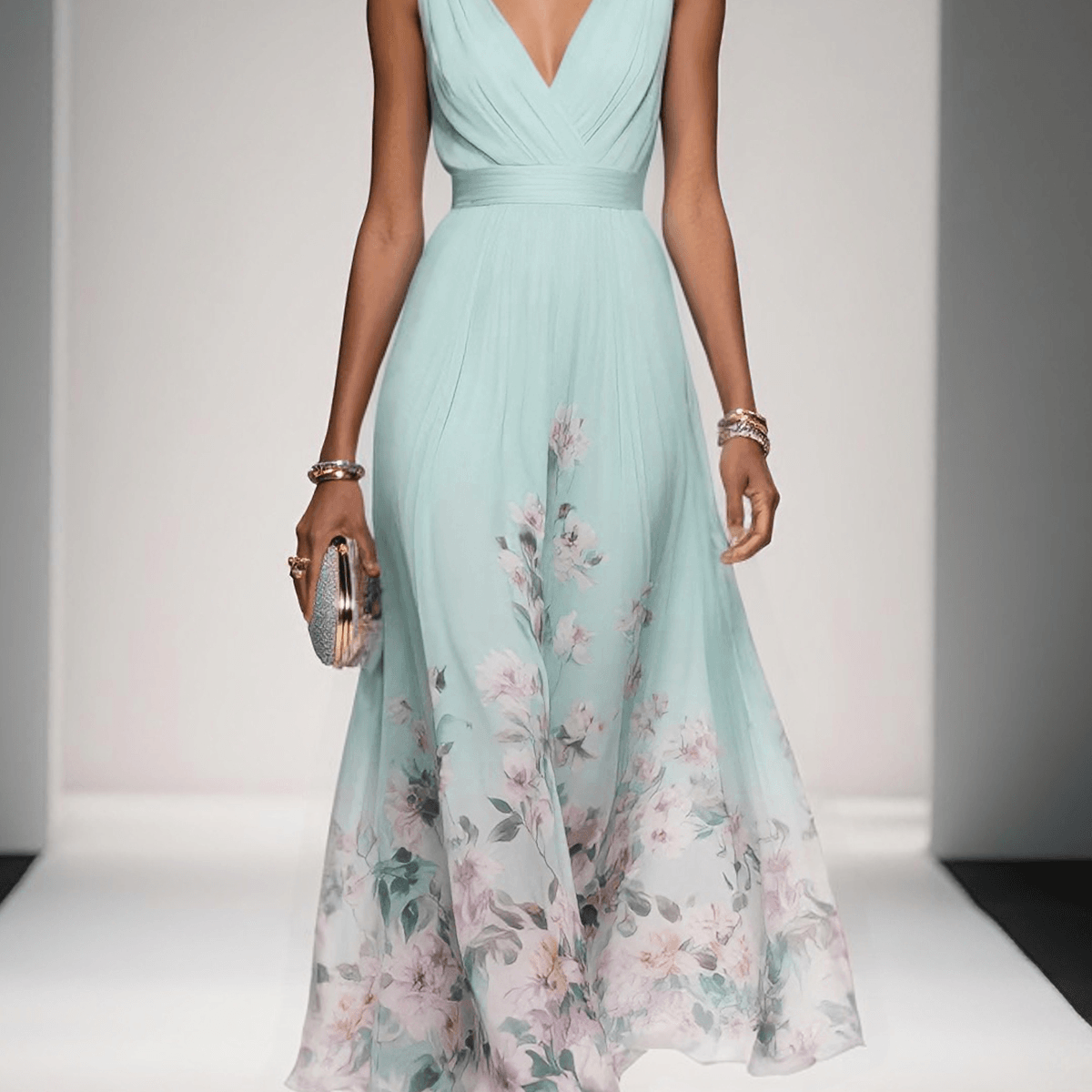 AVA JOLENE | FLORAL CHIFFON MAXI DRESS FOR WOMEN