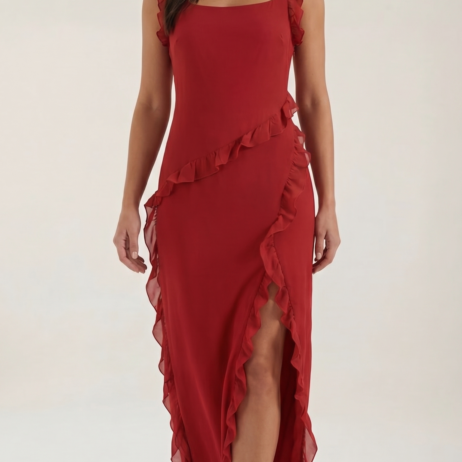 AVA JOLENE | RUFFLE MAXI EVENING DRESS FOR WOMEN