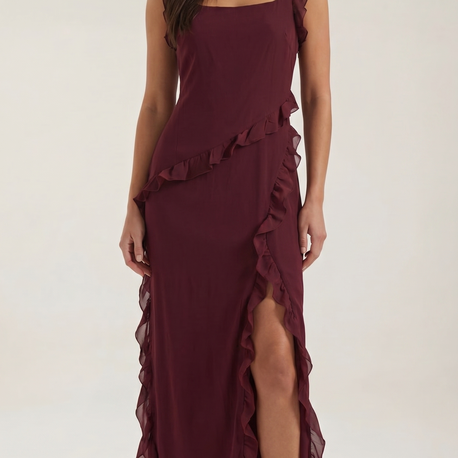 AVA JOLENE | RUFFLE MAXI EVENING DRESS FOR WOMEN