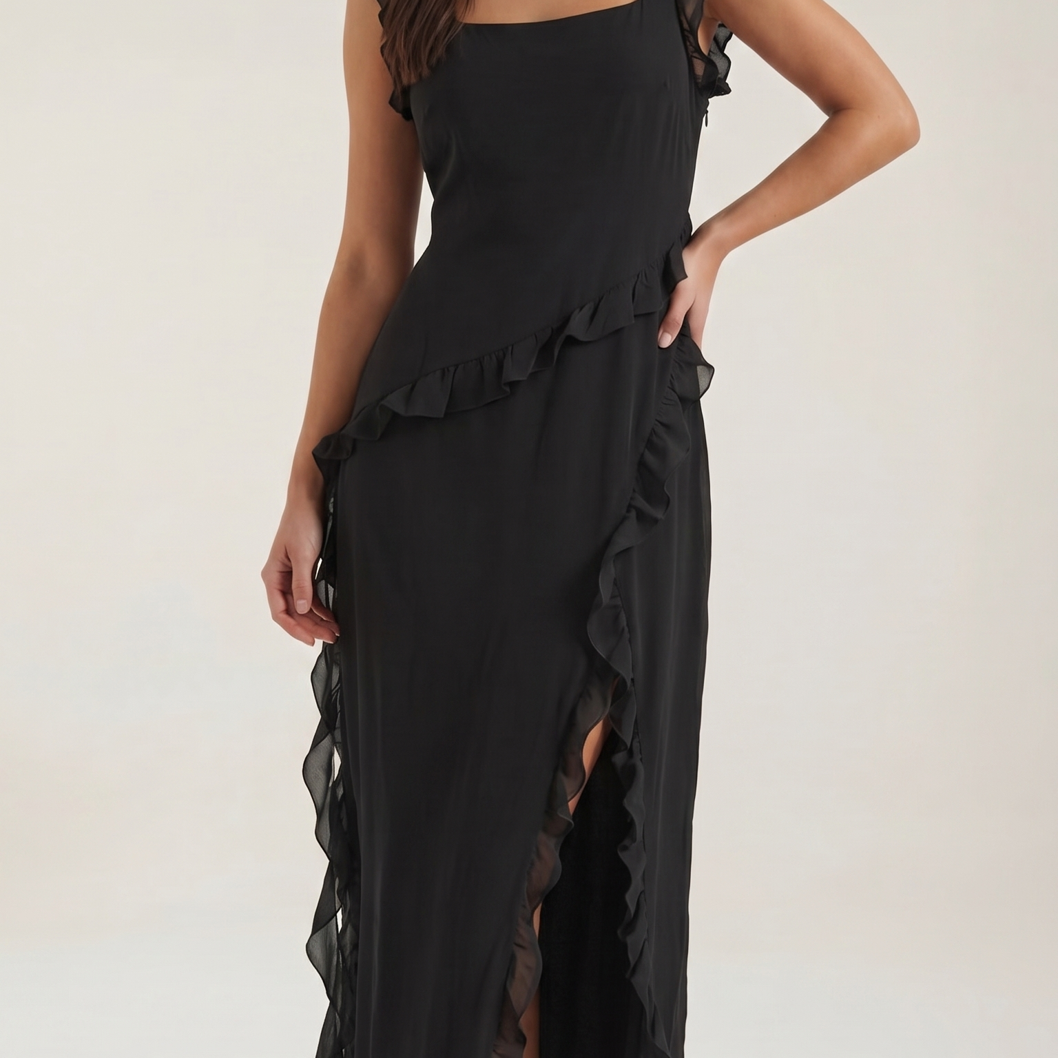 AVA JOLENE | RUFFLE MAXI EVENING DRESS FOR WOMEN
