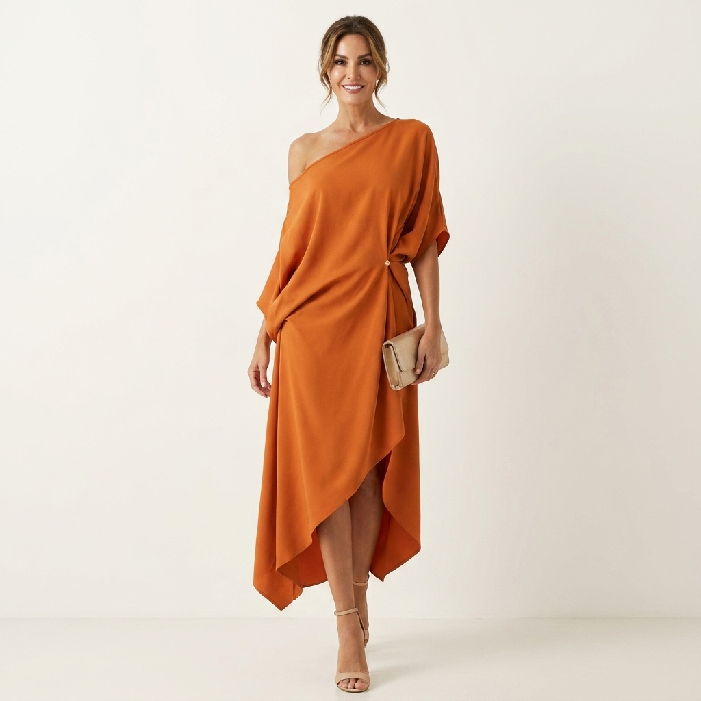 AVA JOLENE | Seraphine One-Shoulder Midi Dress For Women
