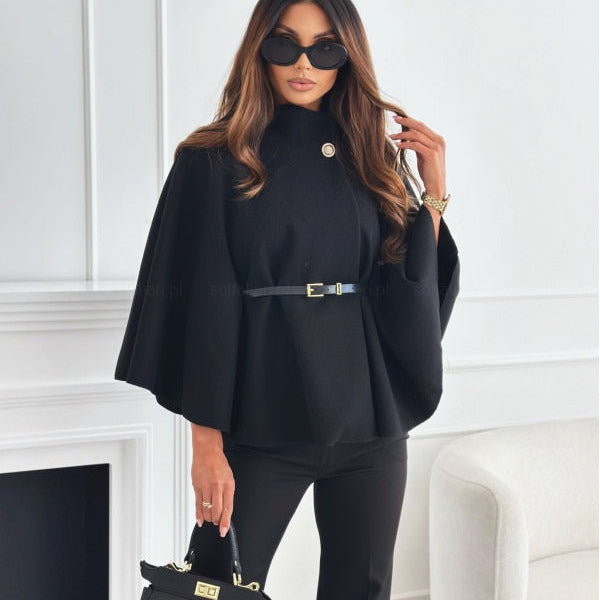 AVA JOLENE | CAPE COAT WITH WAIST BELT FOR WOMEN