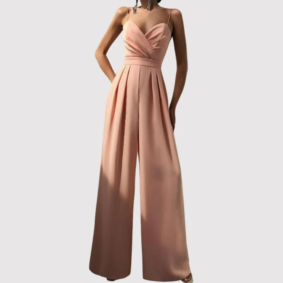 AVA JOLENE | SPAGHETTI STRAP WRAP JUMPSUIT WITH WIDE-LEG PLEATED TROUSERS FOR WOMEN