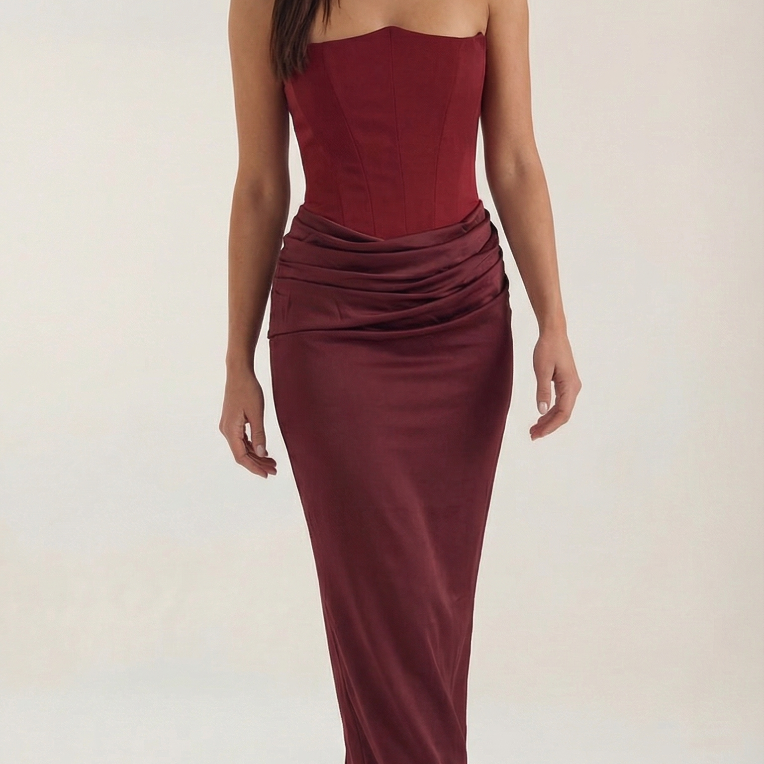 AVA JOLENE | STRAPLESS CORSET MAXI DRESS FOR WOMEN
