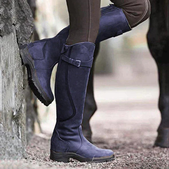 AVA JOLENE | BUCKLE DETAIL KNEE-HIGH BOOTS FOR WOMEN